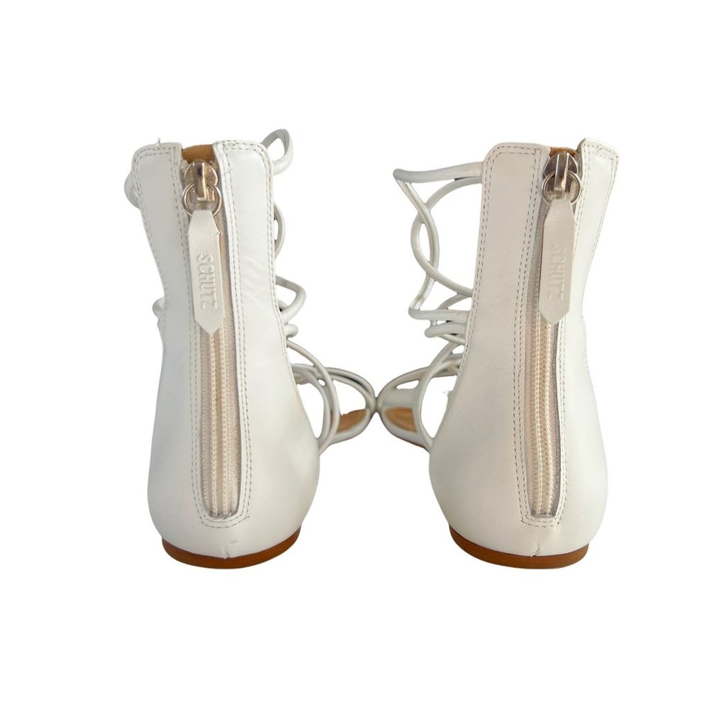 Schutz Fabia White Leather Gladiator Sandal Back Zip Size 9B - Picture 5 of 11